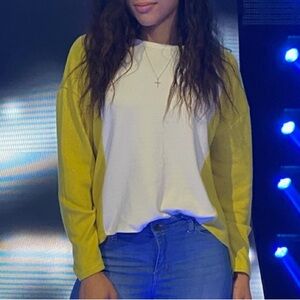 ZARA Yellow and Cream Long Sleeve Shirt 💫